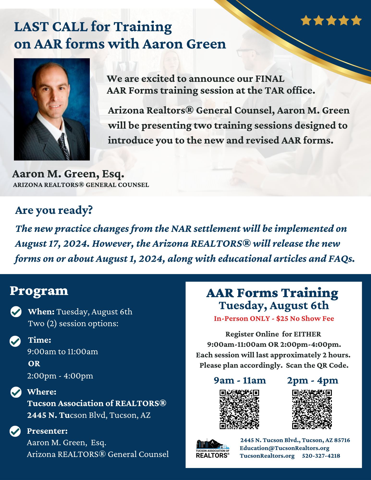 Last Call Training on AAR Forms with Aaron Green